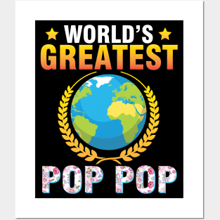 World's Greatest Pop Pop Happy To Me Mother Father Dad Mom Posters and Art